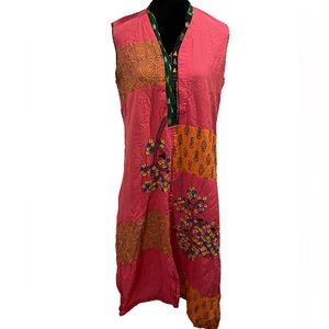 Vintage Patchwork Indie Hippie Earthy Eclectic Embroidered Woodland Tunic Top